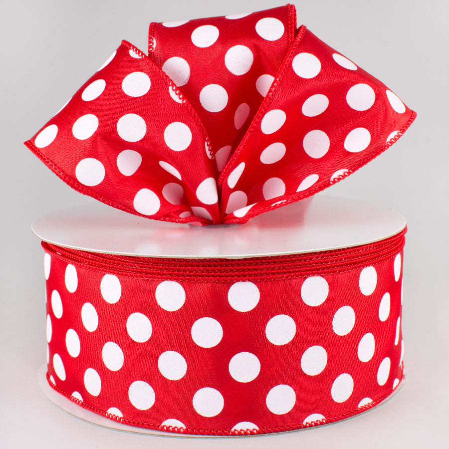 2.5" Big Polka Dot Ribbon: Red & White (50 Yards) Lifestyle Photo