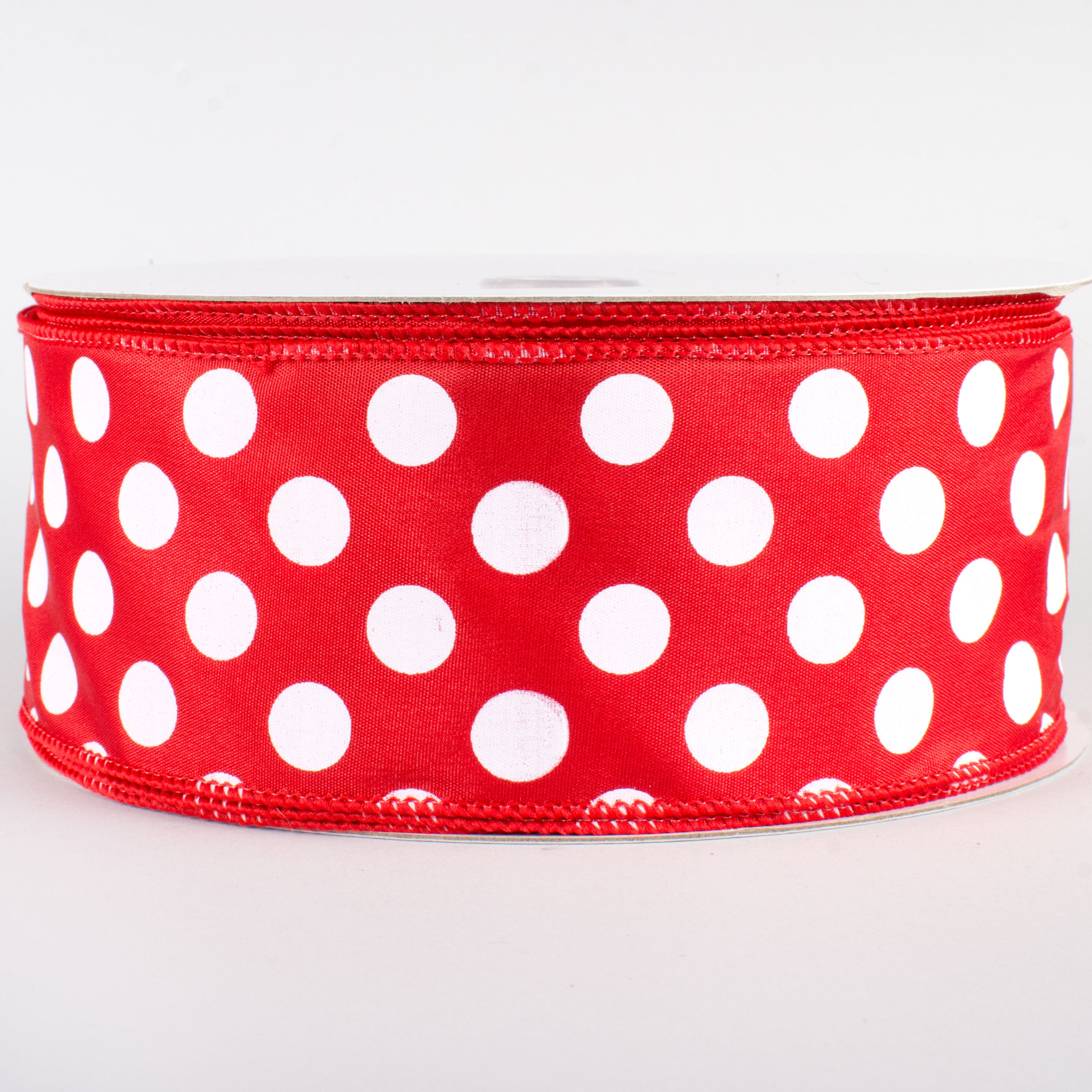 2.5" Big Polka Dot Ribbon: Red & White (50 Yards)