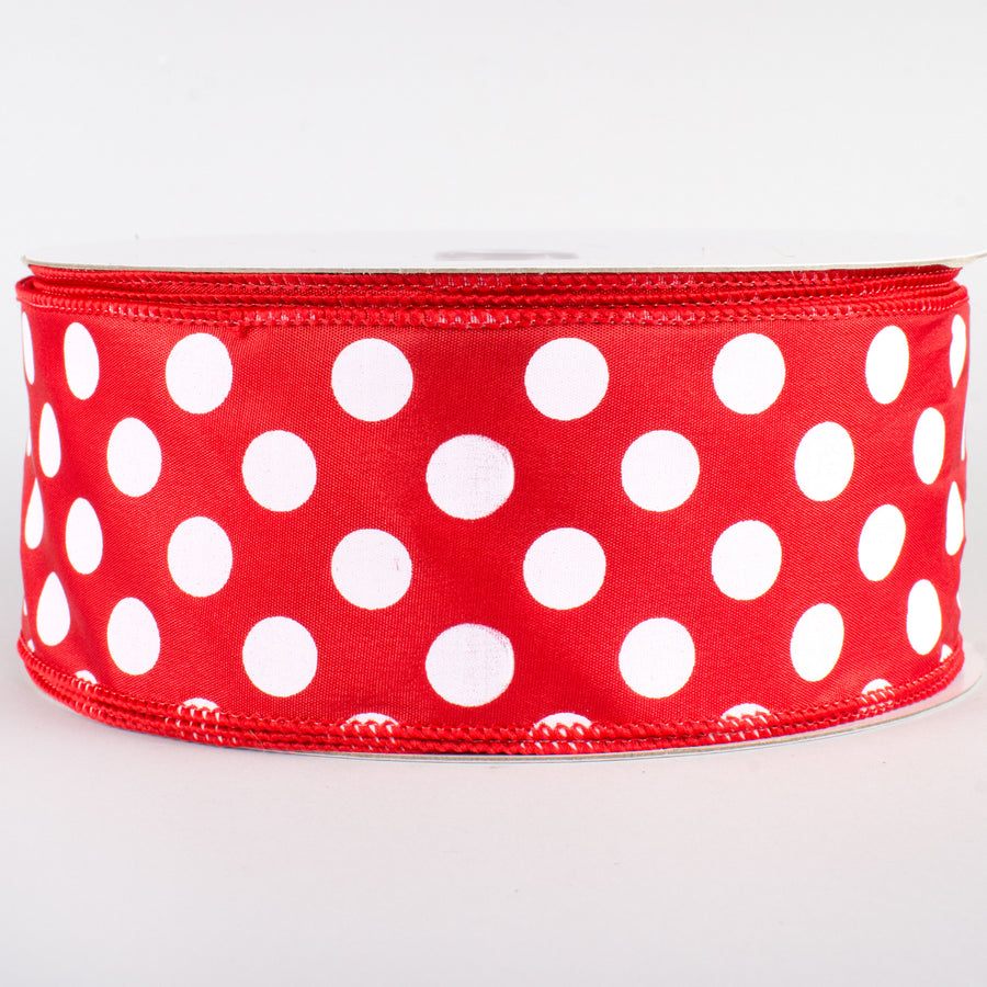 2.5" Big Polka Dot Ribbon: Red & White (50 Yards)