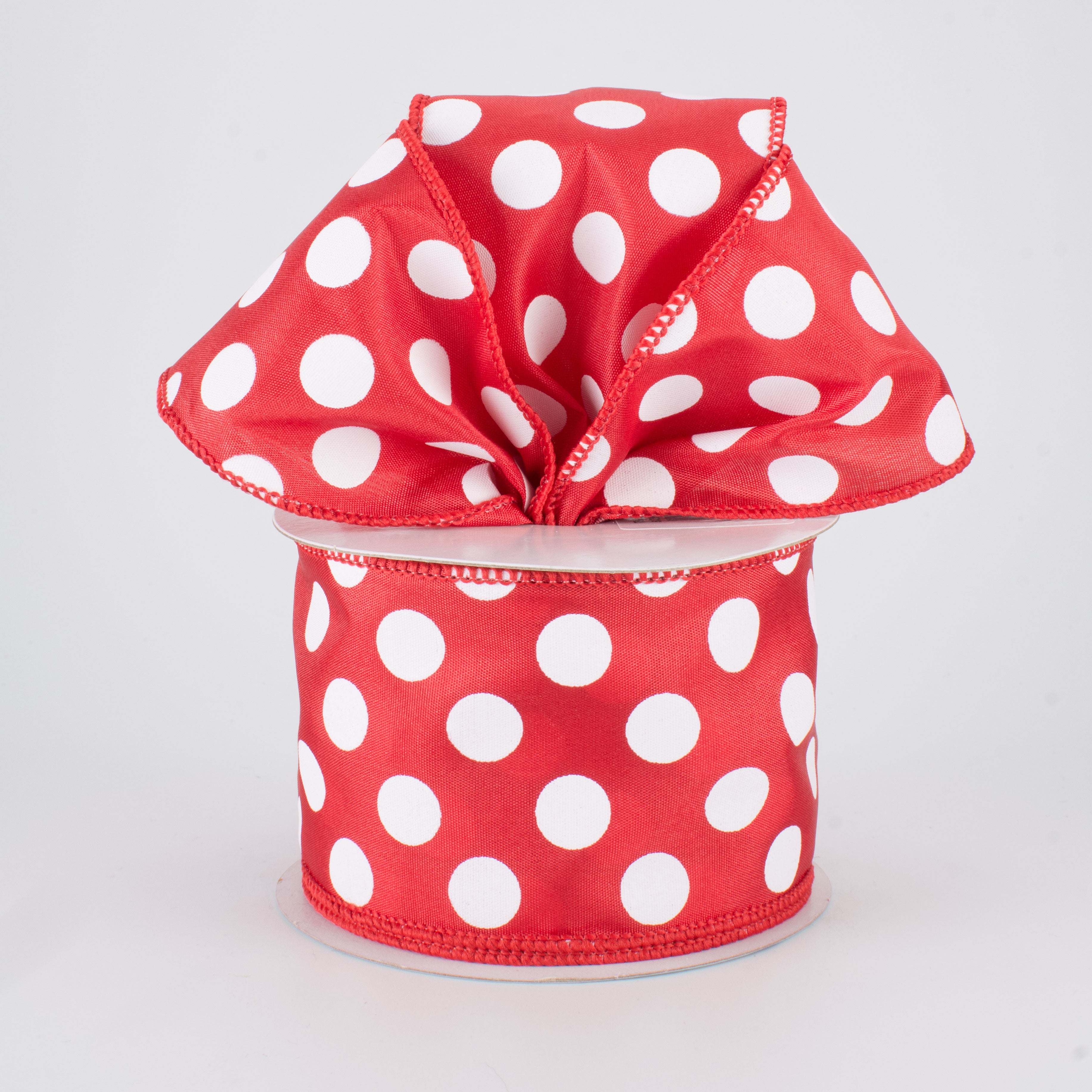 2.5" Big Polka Dot Ribbon: Red/White (10 Yards) Lifestyle Photo