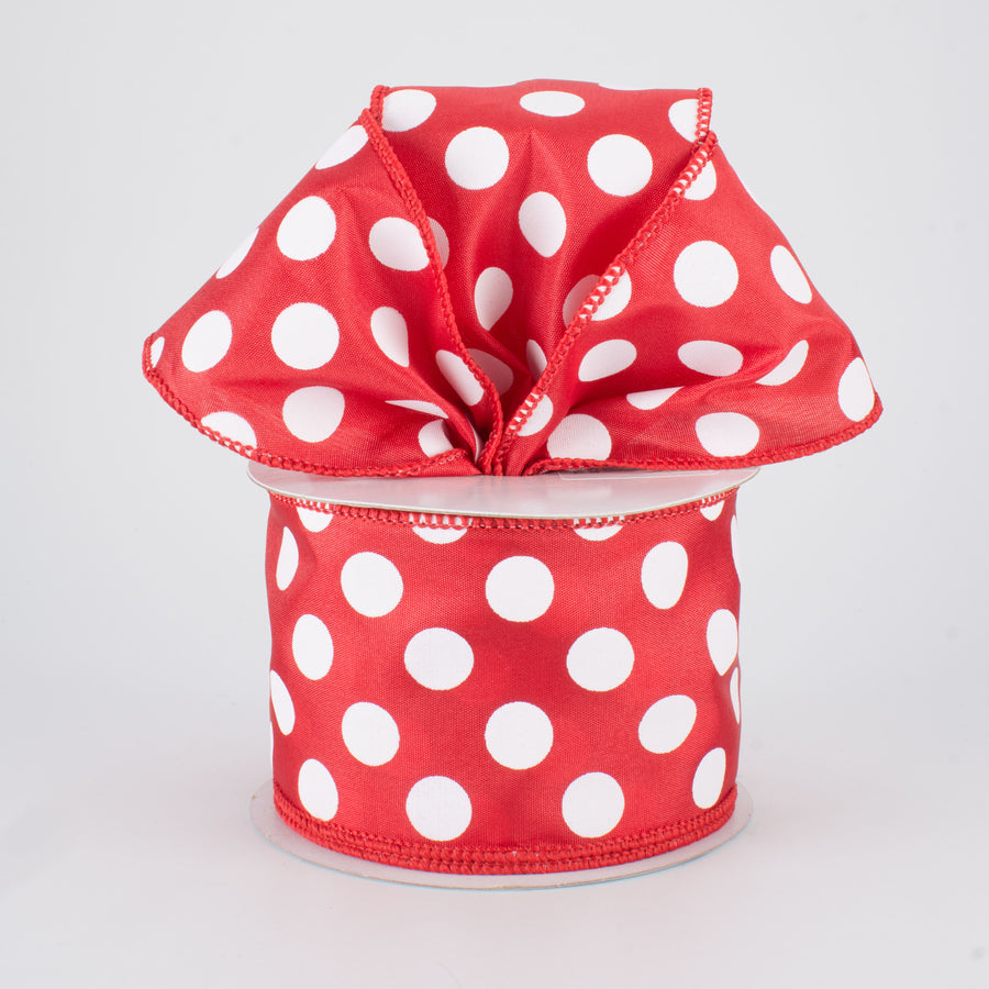 2.5" Big Polka Dot Ribbon: Red/White (10 Yards) Lifestyle Photo