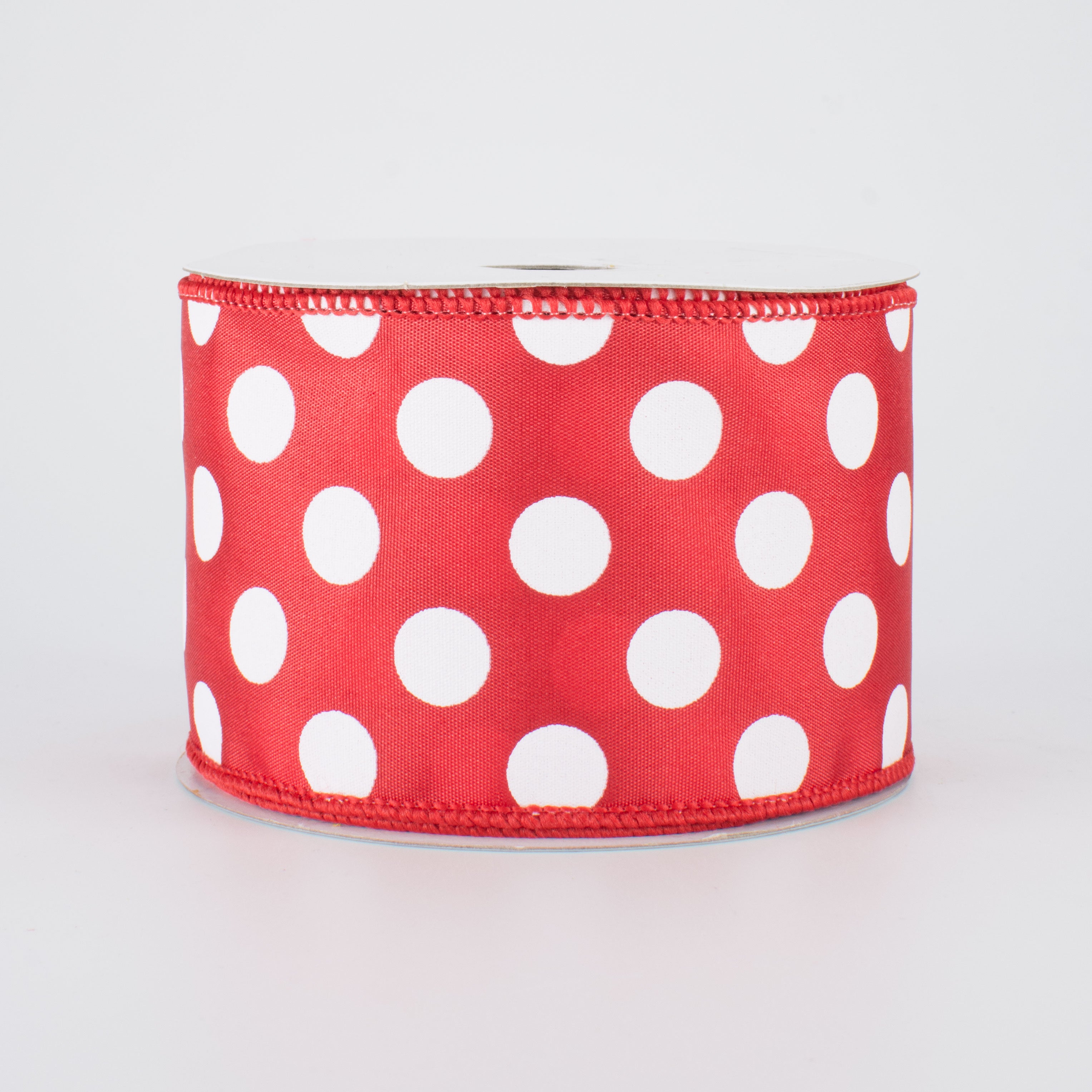 2.5" Big Polka Dot Ribbon: Red/White (10 Yards)