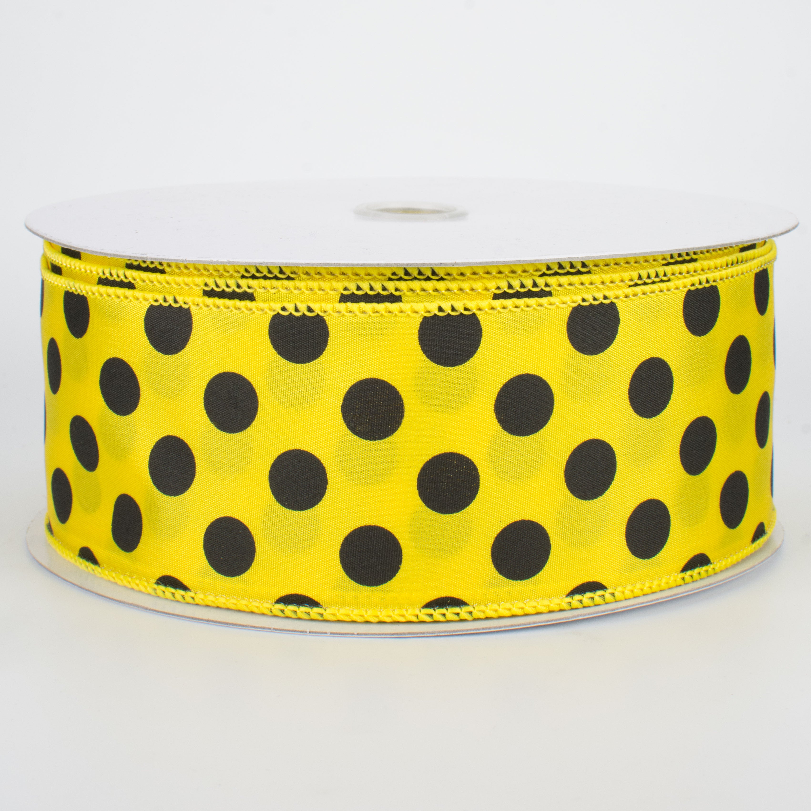 2.5" Big Polka Dot Ribbon: Yellow & Black (50 Yards)