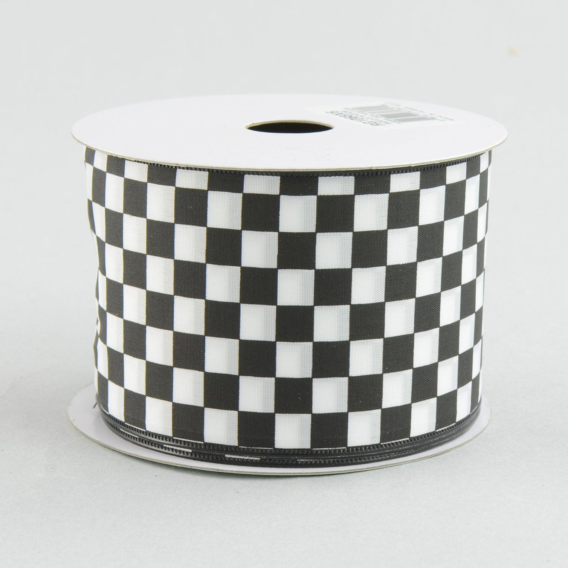 2.5" Black and White Check Ribbon (10 Yards)