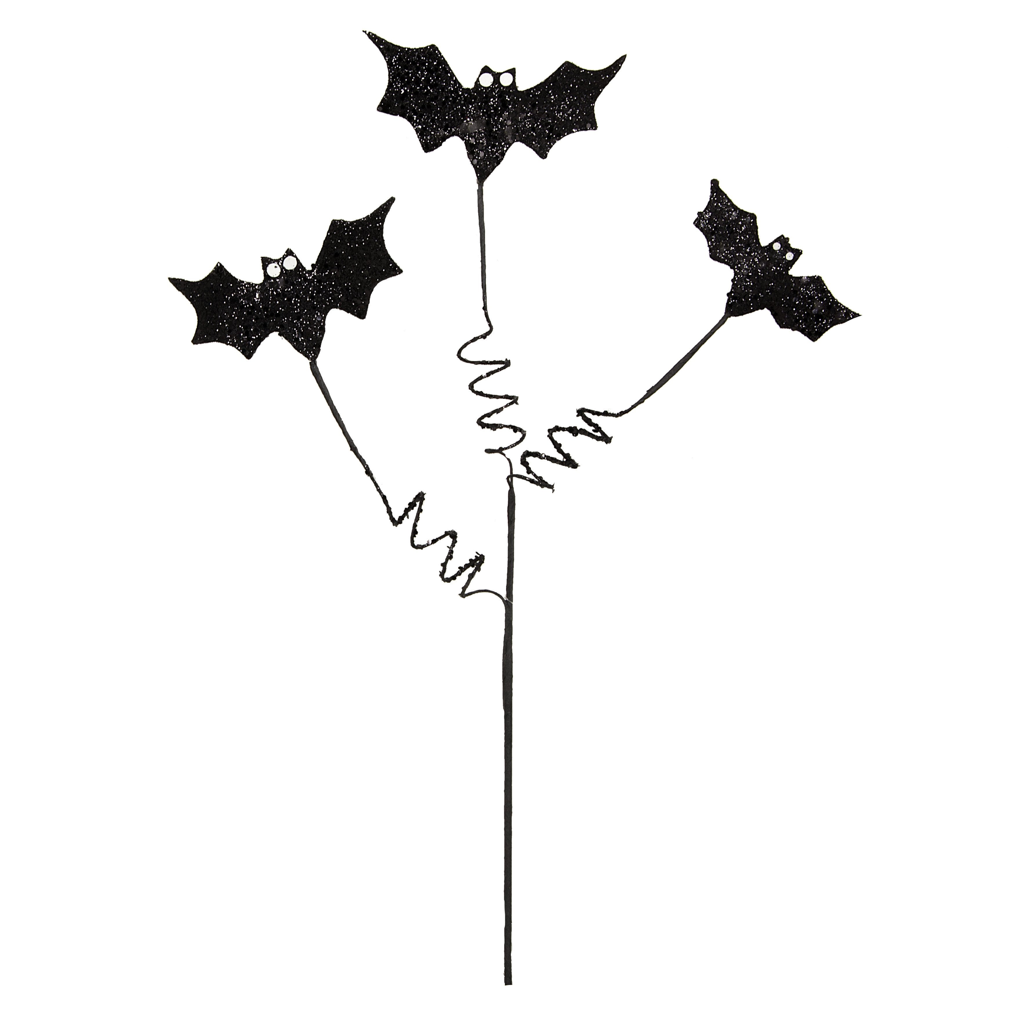 21" Black Glitter Bat Spray Item Number: HH1171