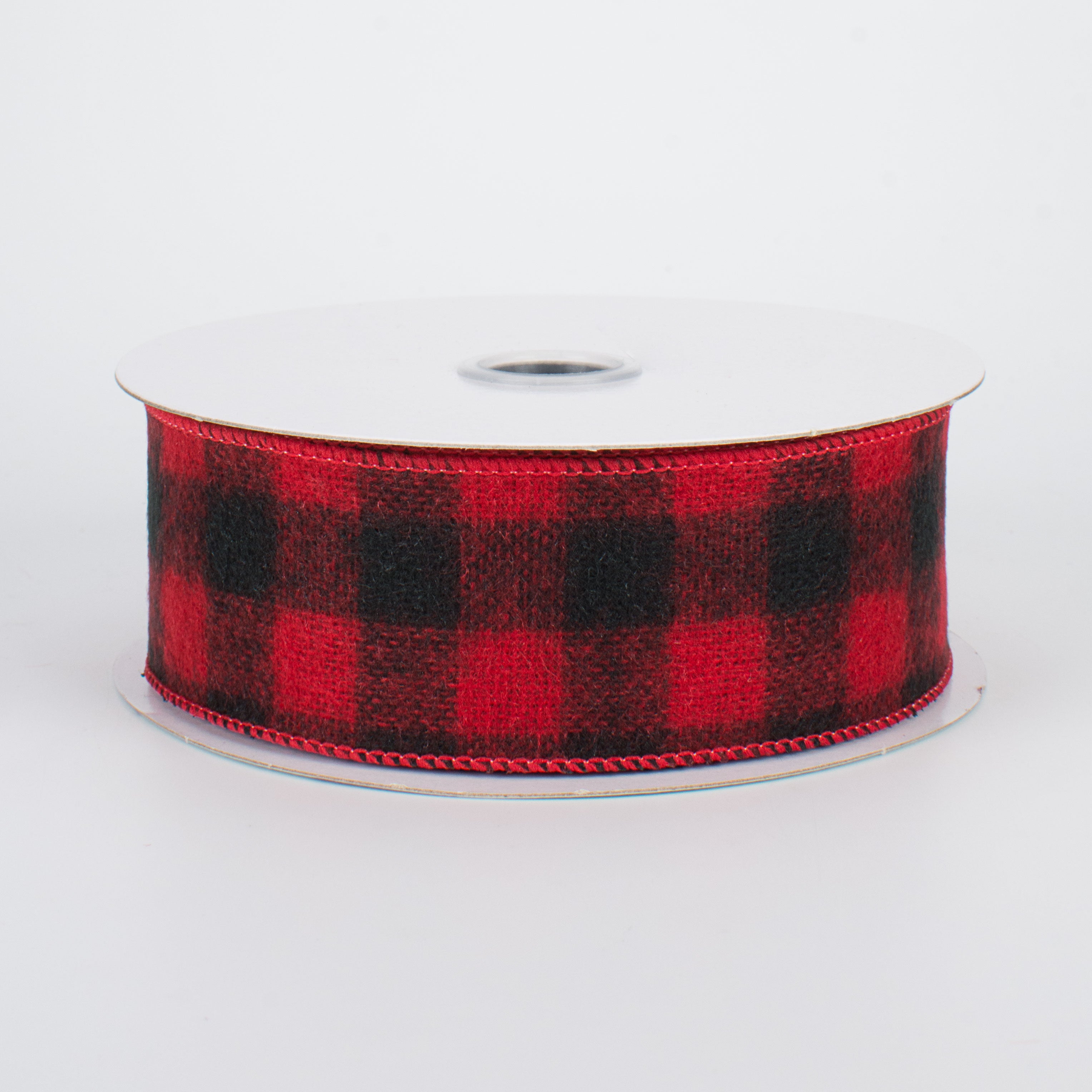 1.5" Black & Red Flannel Buffalo Plaid Ribbon (10 Yards)