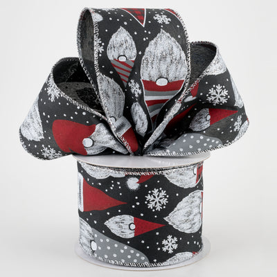 2.5" Black Satin Buffalo Plaid Gnome Ribbon (10 Yards) Lifestyle Photo