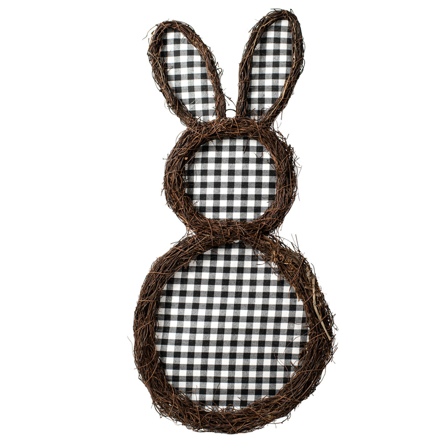 26" Black & White Check Twig Rabbit Decoration Item Number: 62488NAT