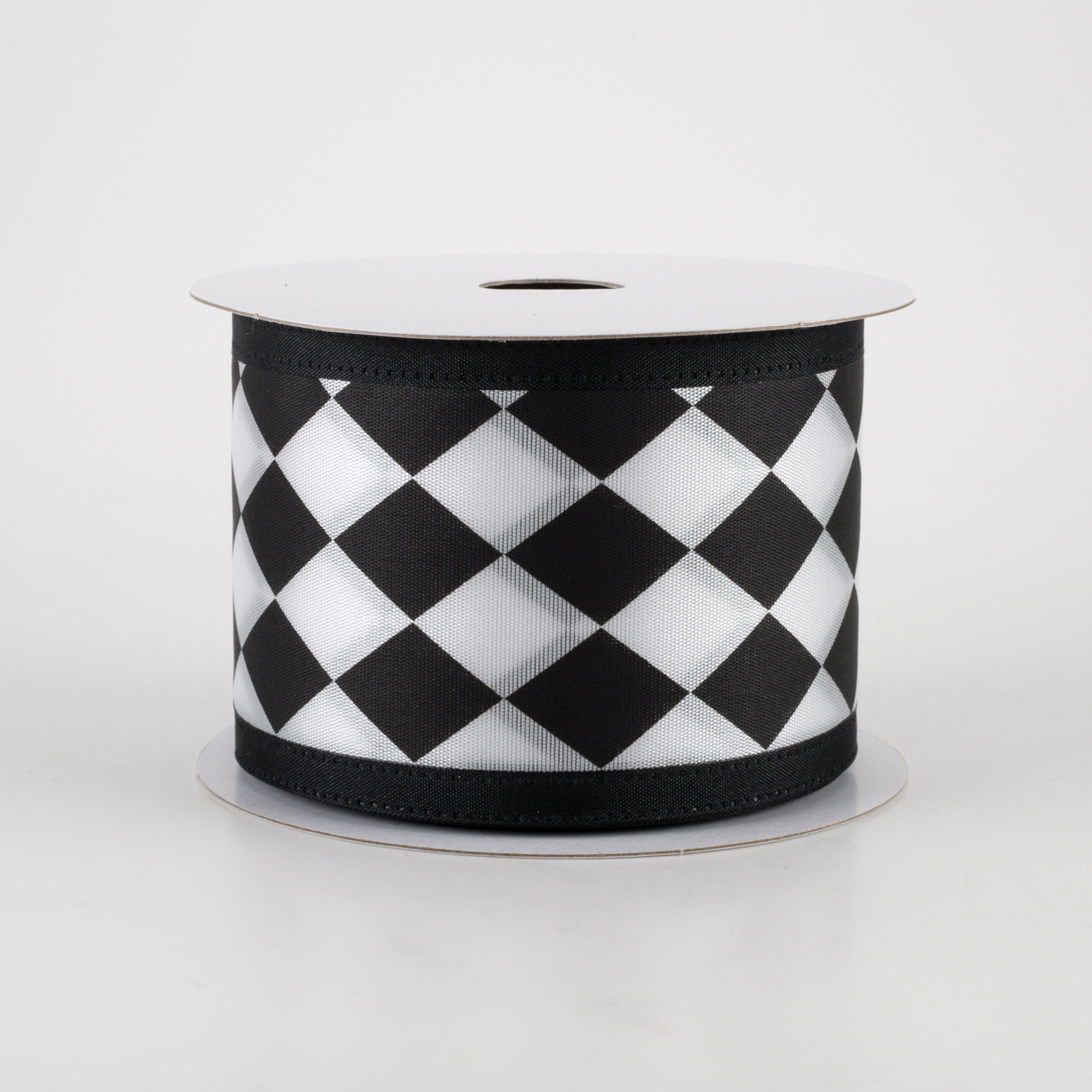 2.5" Black & White Harlequin Ribbon (10 Yards) Item Number: X332040-21