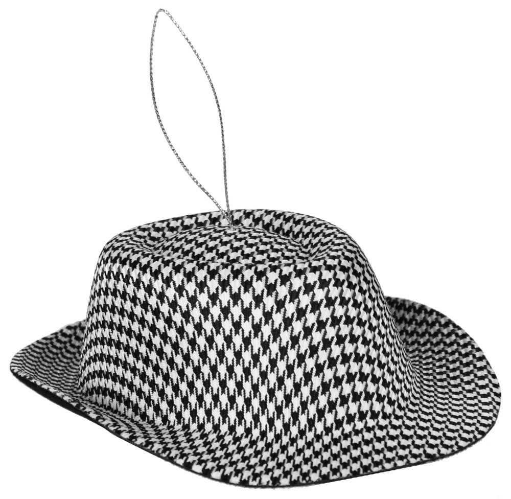 Black & White Houndstooth Hat Ornament (4.75") Item Number: XY6633