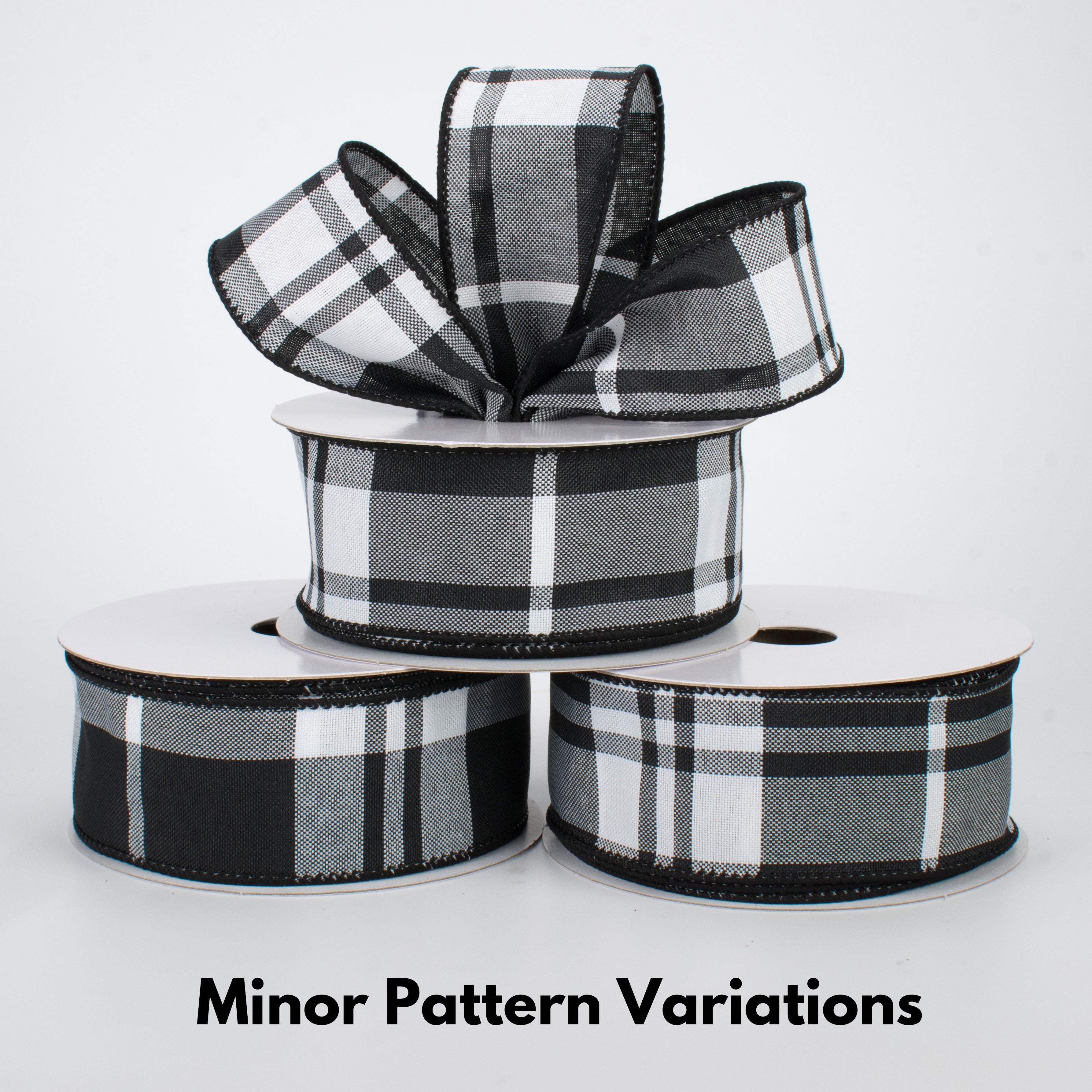 1.5" Black & White Plaid Ribbon (10 Yards) Lifestyle Photo