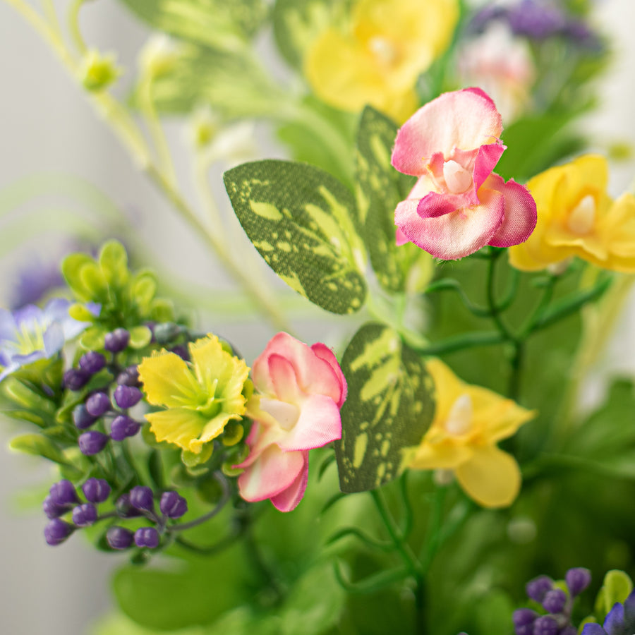 21" Bloom Filler Bush: Purple, Yellow, Fuchsia Lifestyle Photo