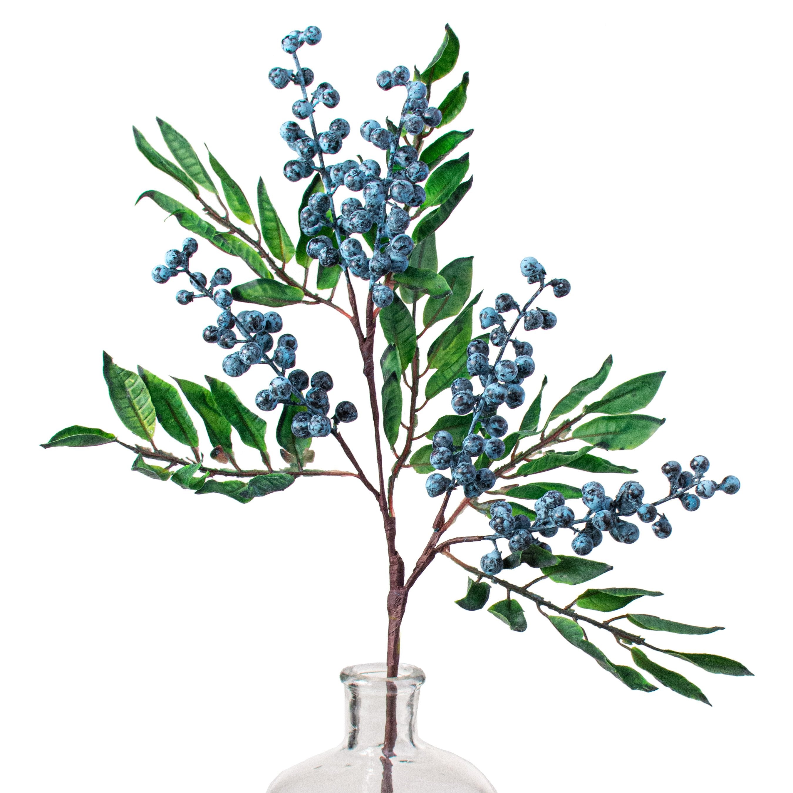 28" Blueberry & Leaves Spray Item Number: 62690BL