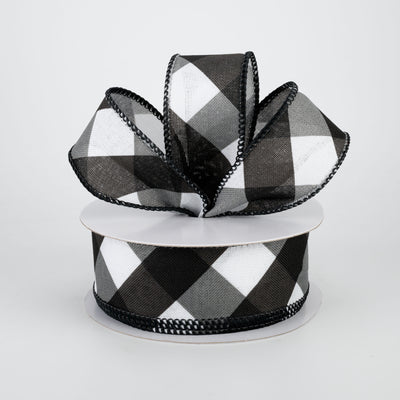 1.5" Bold Check Basketweave Ribbon: Black & White (10 Yards) Lifestyle Photo