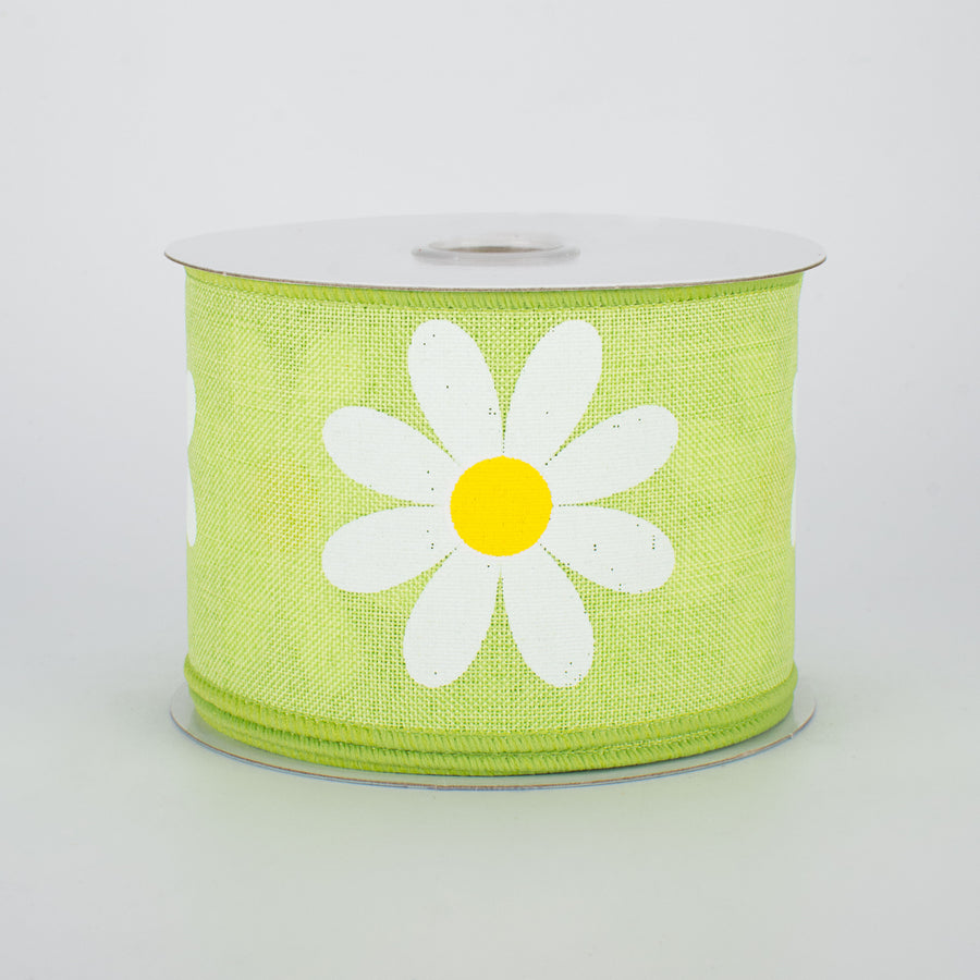 2.5" Bold Daisy Ribbon: Bright Green (10 Yards)