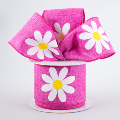 2.5" Bold Daisy Ribbon: Fuchsia (10 Yards) Lifestyle Photo