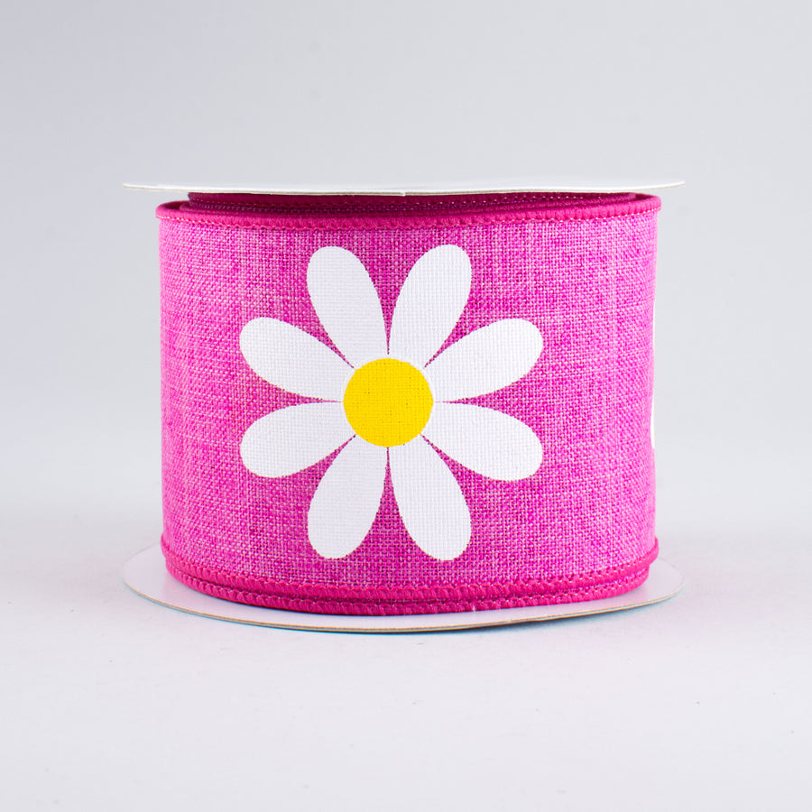 2.5" Bold Daisy Ribbon: Fuchsia (10 Yards)