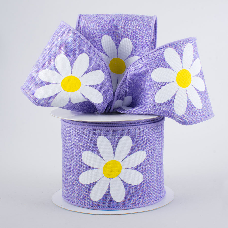2.5" Bold Daisy Ribbon: Lavender (10 Yards) Lifestyle Photo