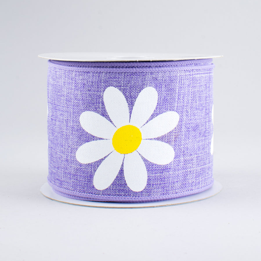2.5" Bold Daisy Ribbon: Lavender (10 Yards)