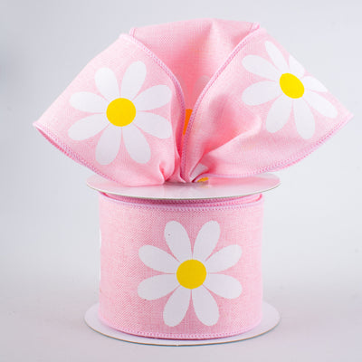 2.5" Bold Daisy Ribbon: Light Pink (10 Yards) Lifestyle Photo
