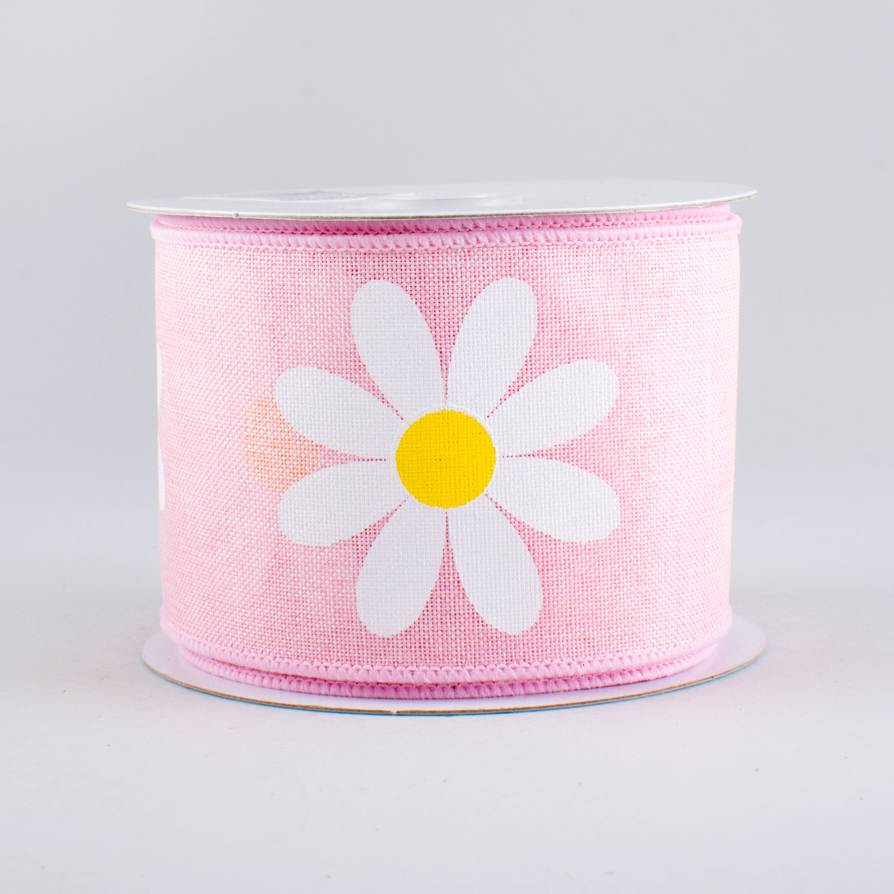 2.5" Bold Daisy Ribbon: Light Pink (10 Yards)