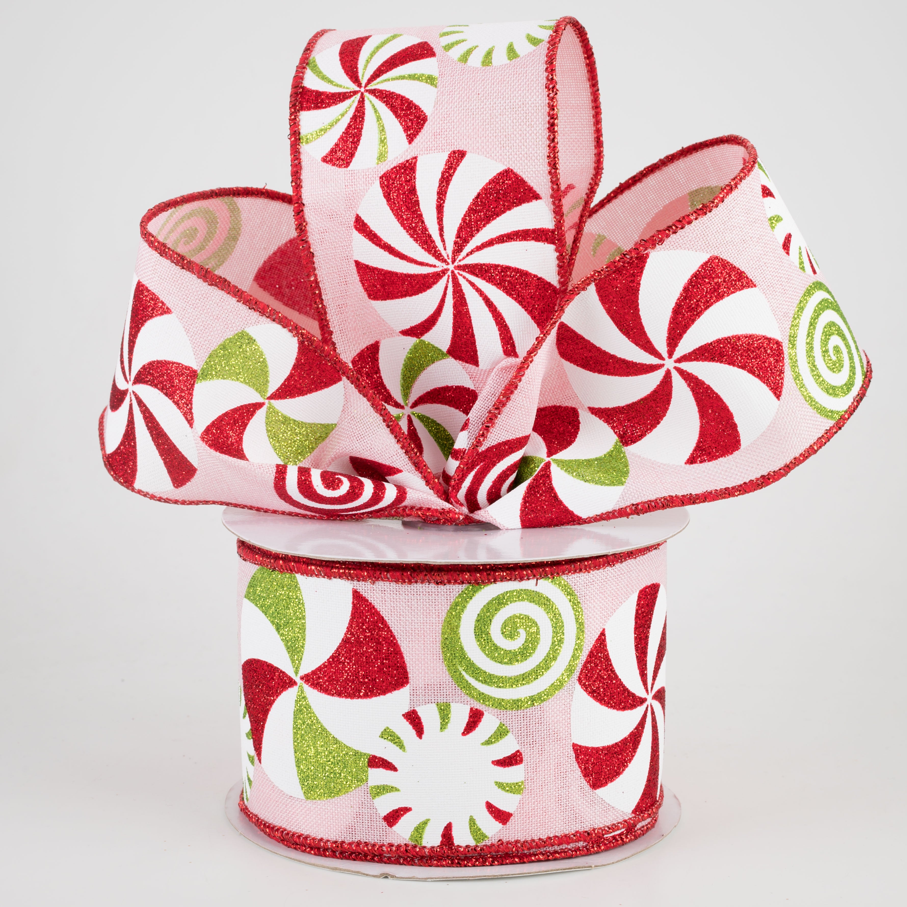 2.5" Bold Peppermints Ribbon: Pale Pink (10 Yards) Lifestyle Photo