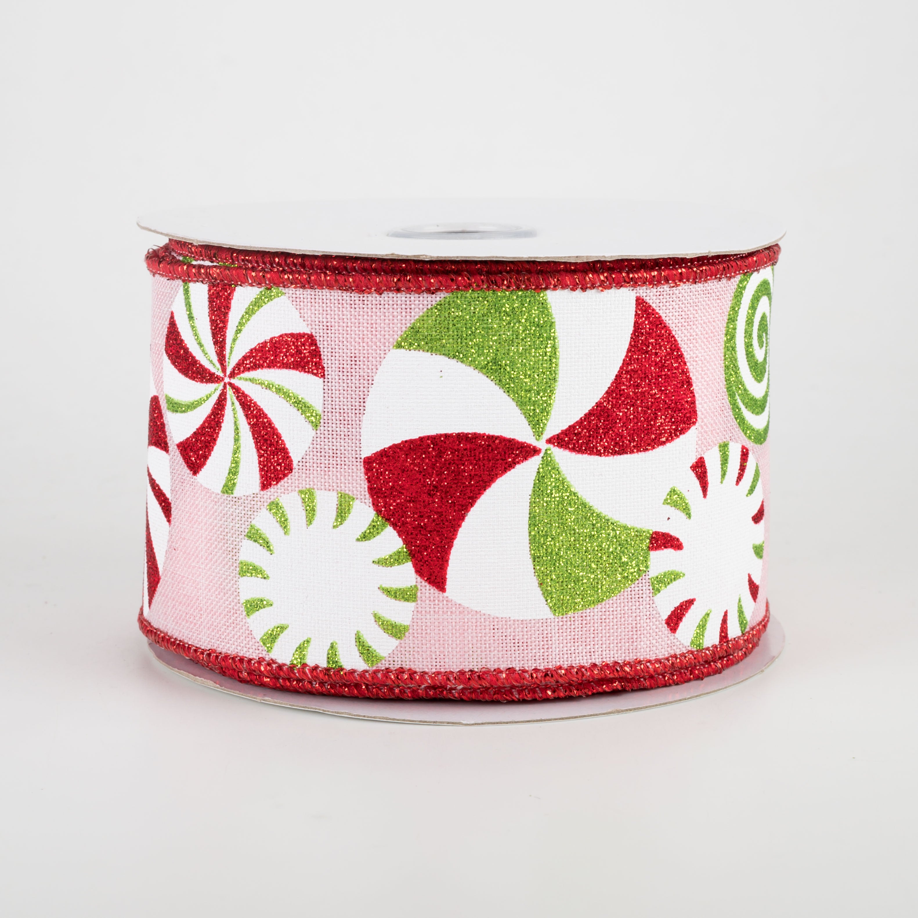 2.5" Bold Peppermints Ribbon: Pale Pink (10 Yards)