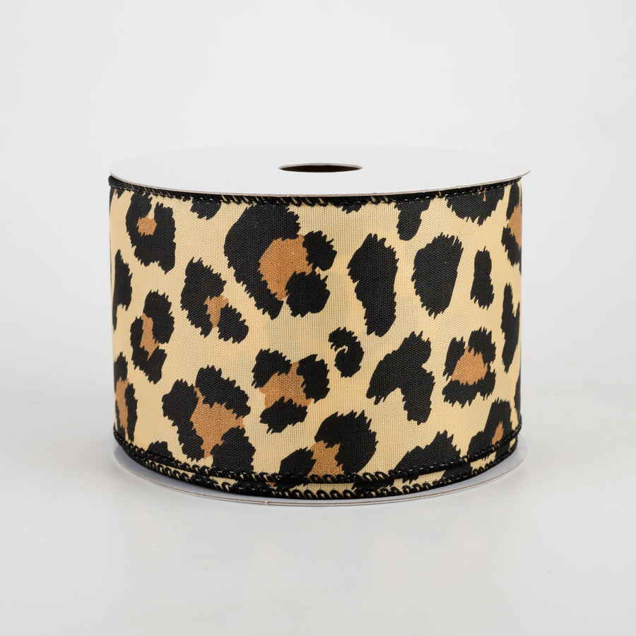 2.5" Bold Satin Cheetah Print Ribbon (10 Yards)