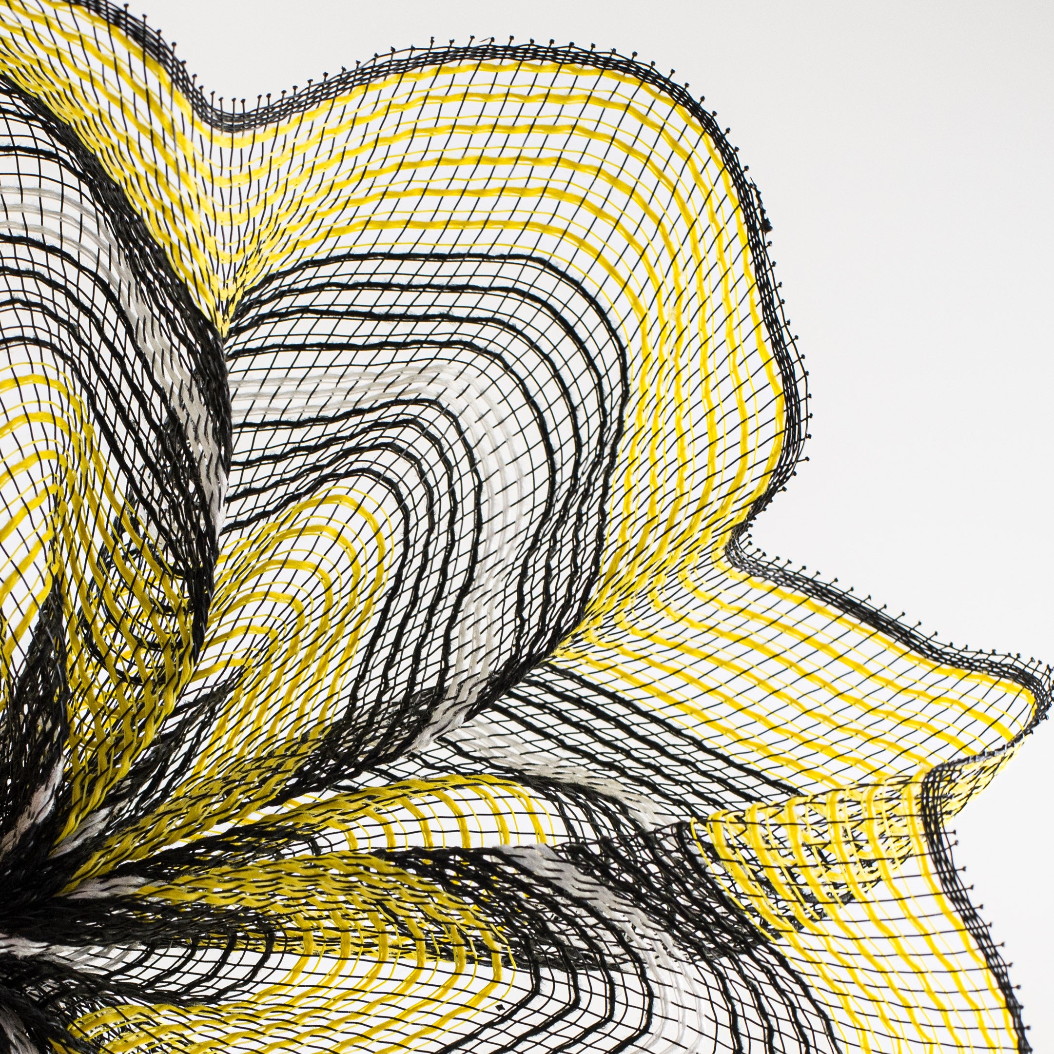 10" Bold Stripe Fabric Mesh: Yellow, Black, White Lifestyle Photo