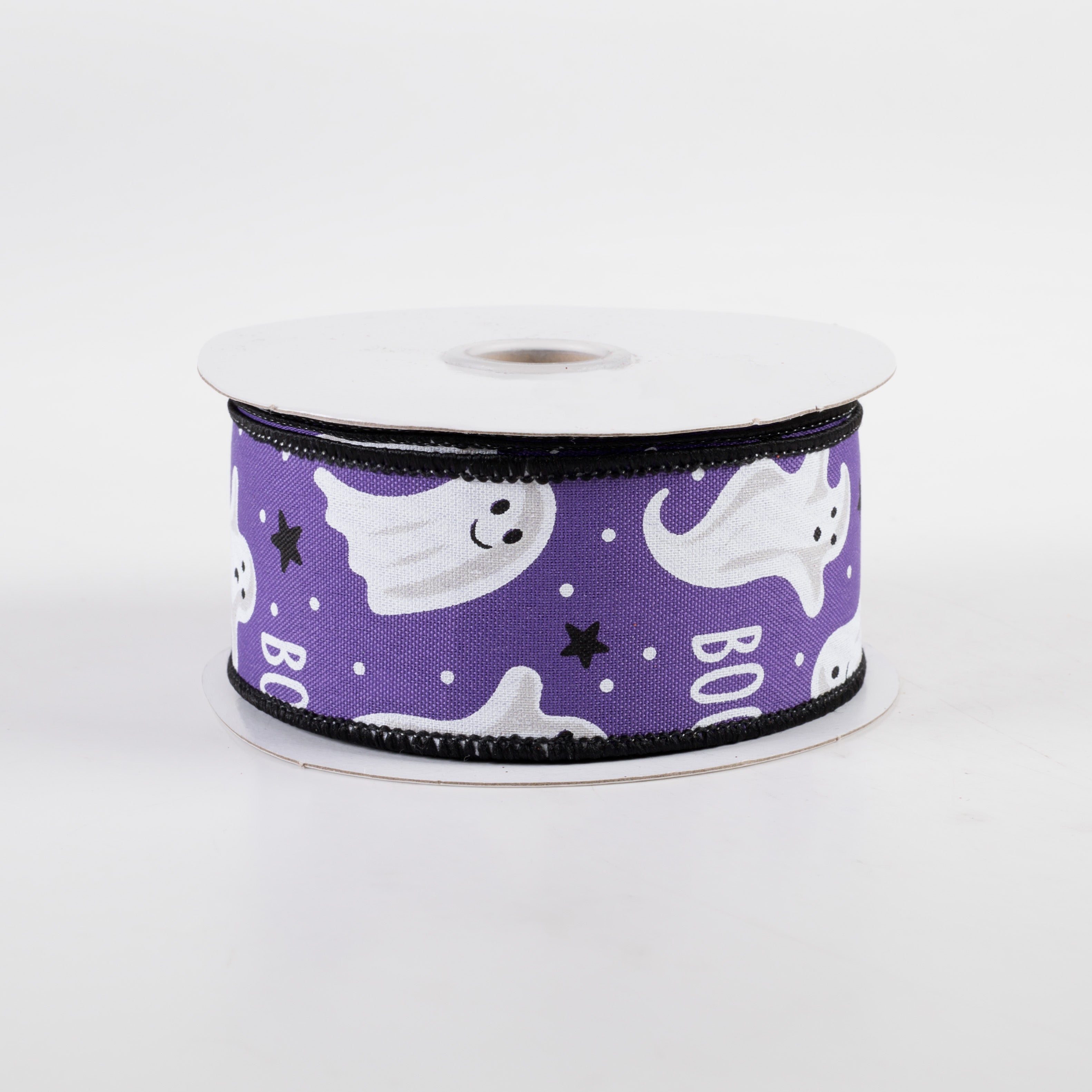 1.5" Boo Ghosts Ribbon: Purple (10 Yards)