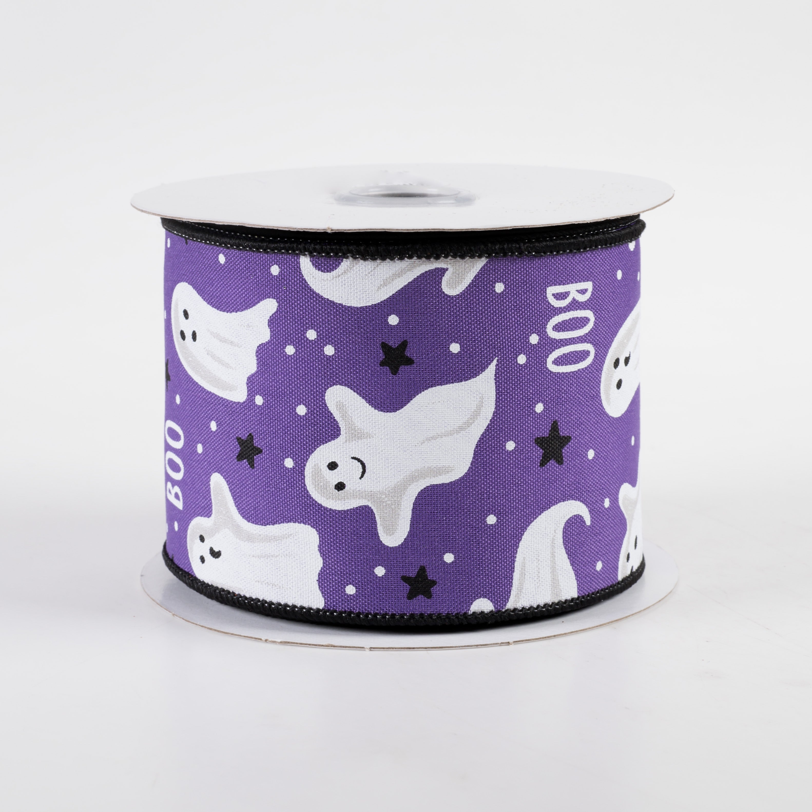 2.5" Boo Ghosts Ribbon: Purple (10 Yards)