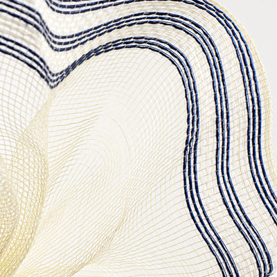 10" Border Stripe Mesh: Cream & Navy Blue Lifestyle Photo