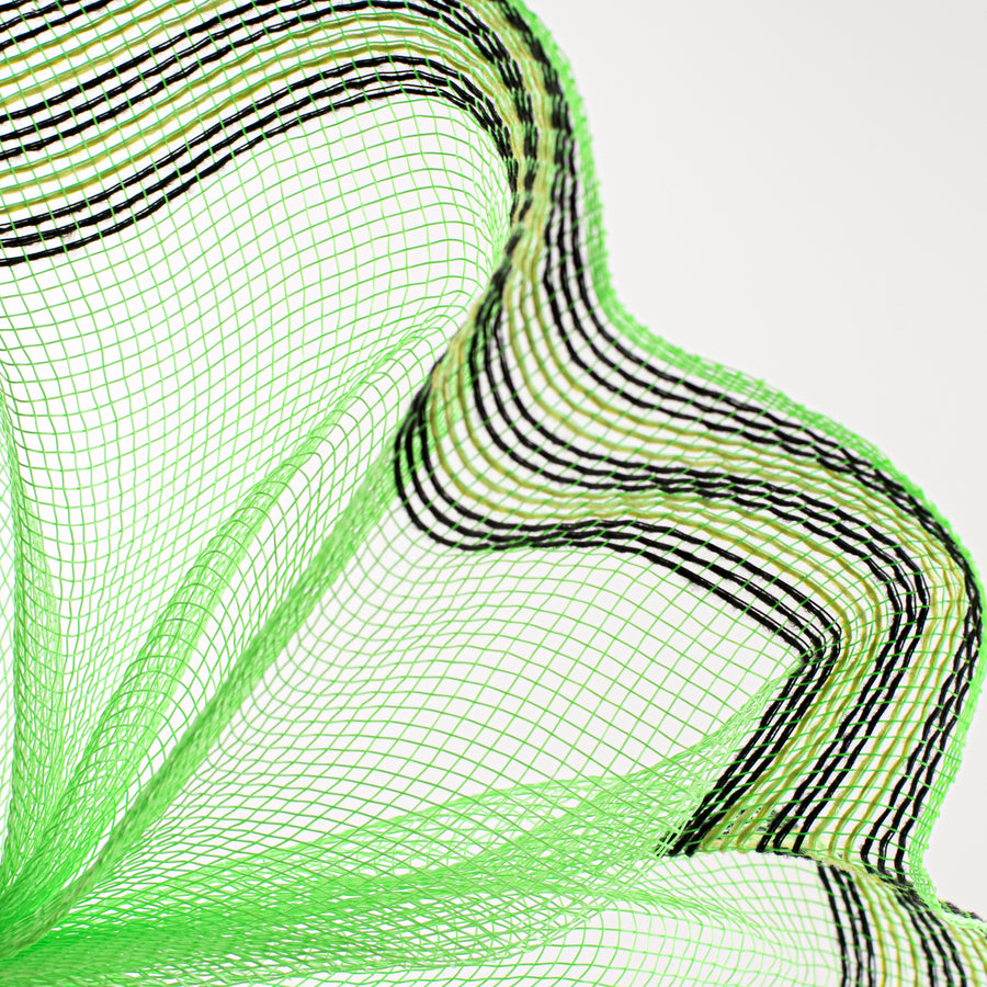 10" Border Stripe Mesh: Lime Green, Black, Fresh Green Lifestyle Photo