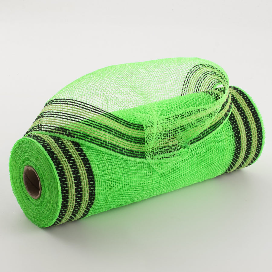 10" Border Stripe Mesh: Lime Green, Black, Fresh Green Item Number: RY8325K4