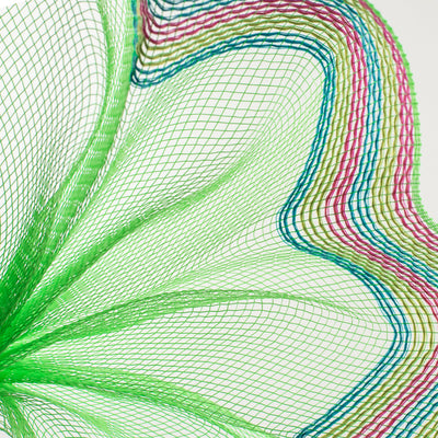 10" Border Stripe Mesh: Lime, Hot Pink, Fresh Green, Turquoise Lifestyle Photo