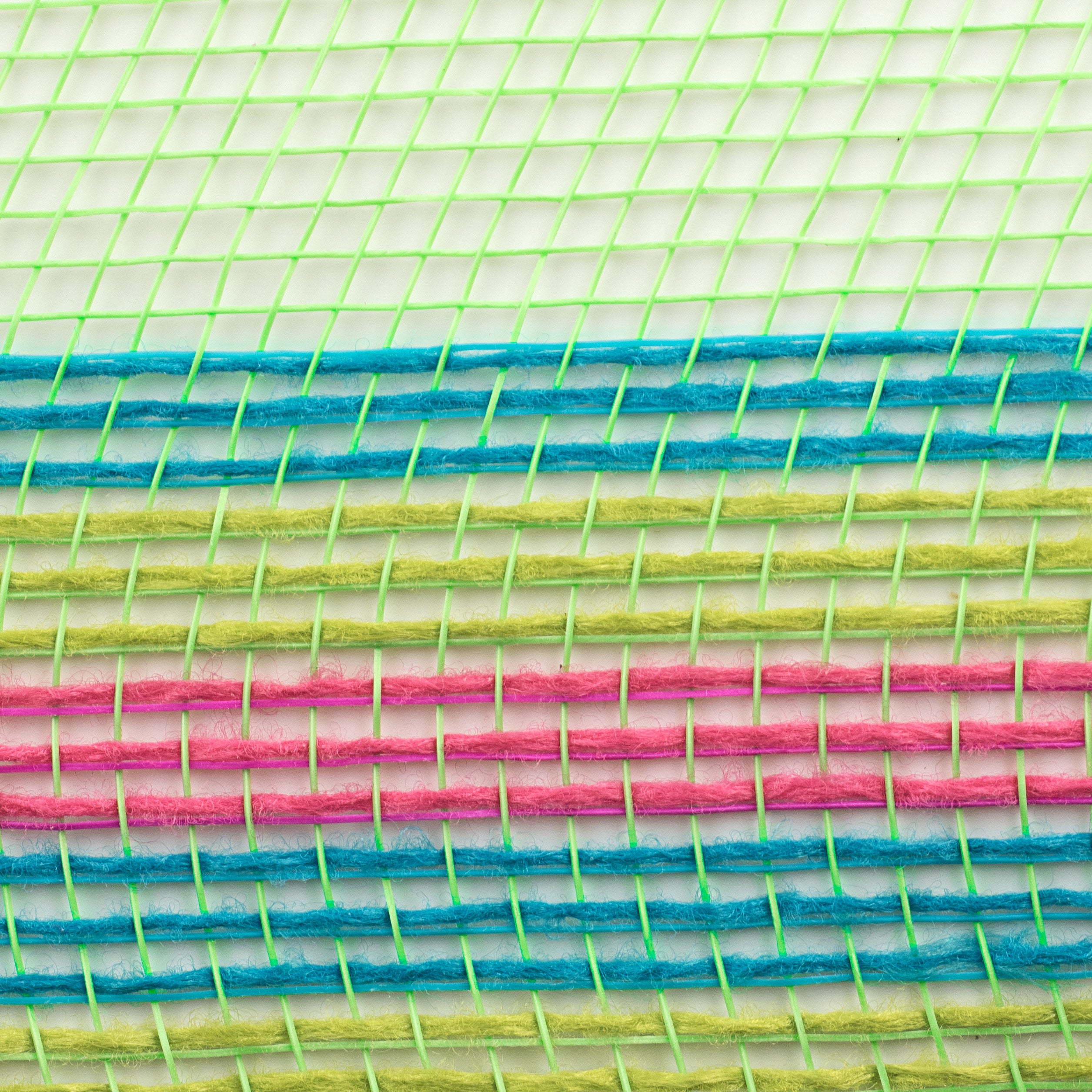 10" Border Stripe Mesh: Lime, Hot Pink, Fresh Green, Turquoise detail photo 3