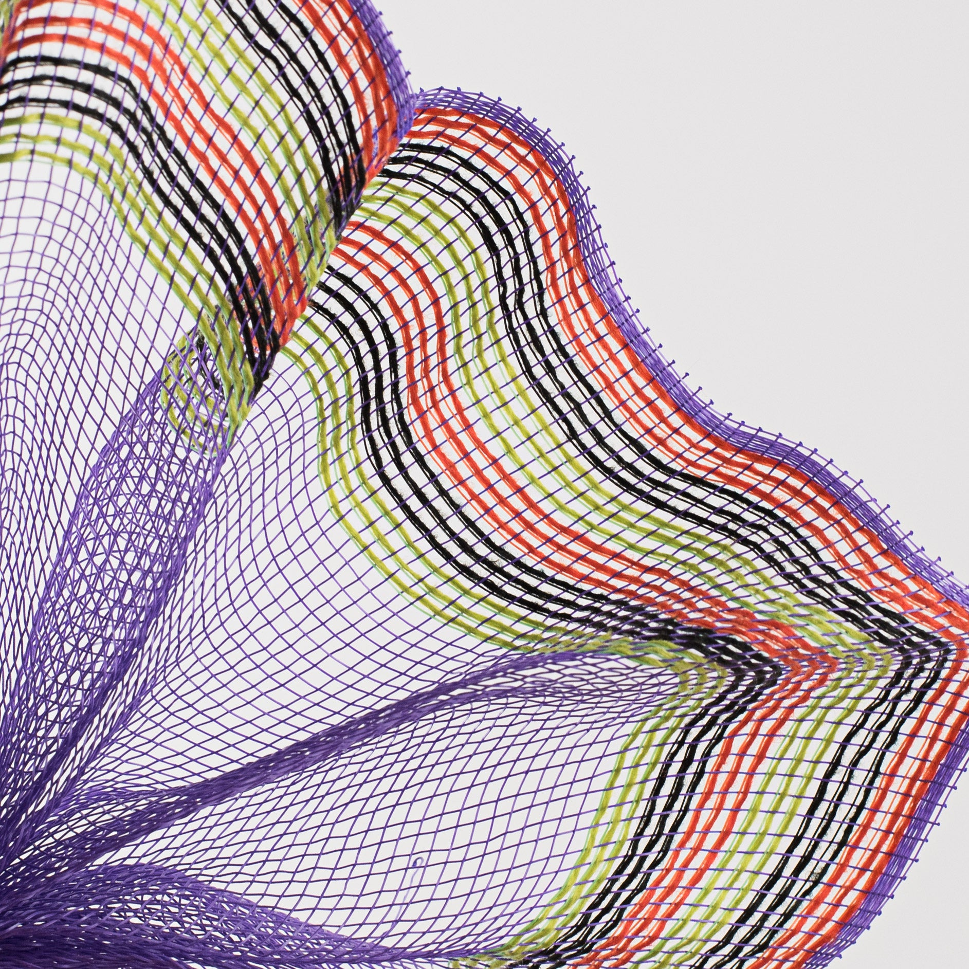 10" Border Stripe Mesh: Purple, Orange, Black, Fresh Green Lifestyle Photo