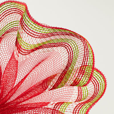 10" Border Stripe Mesh: Red, Fresh Green, White Lifestyle Photo