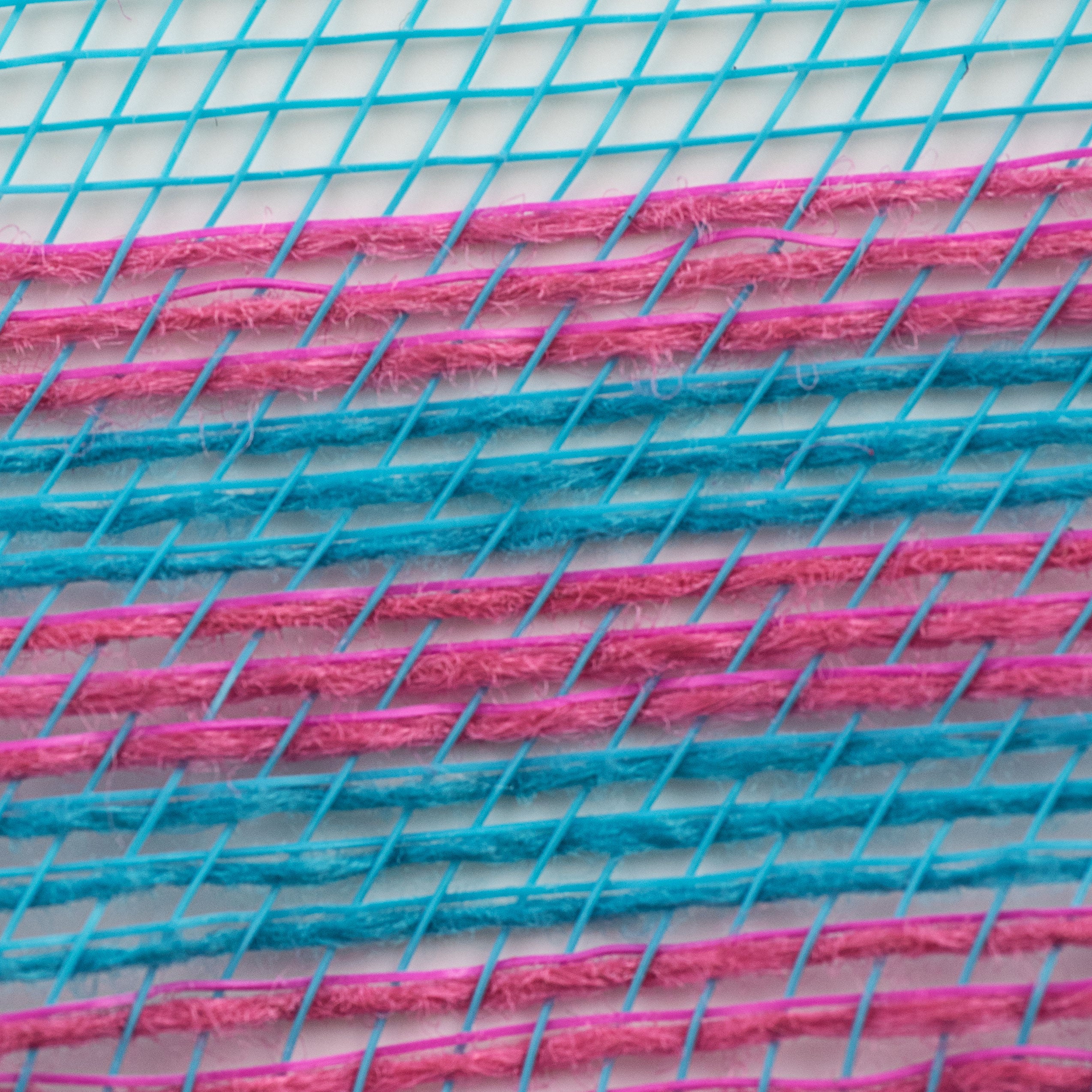 10" Border Stripe Mesh: Turquoise & Hot Pink detail photo 3