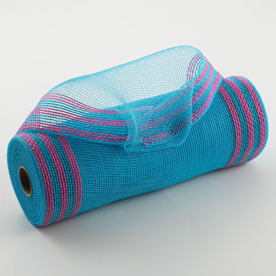 10" Border Stripe Mesh: Turquoise & Hot Pink Item Number: RY8325F9
