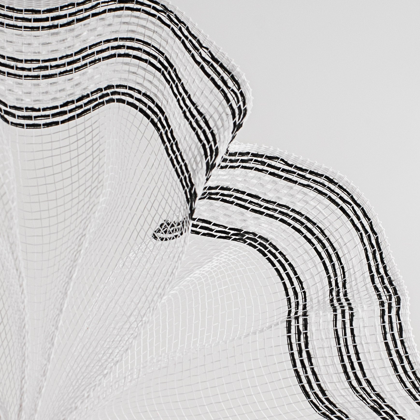 10" Border Stripe Mesh: White & Black Lifestyle Photo