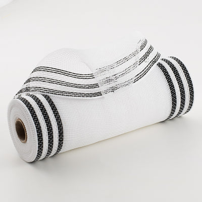 10" Border Stripe Mesh: White & Black Item Number: RY8325F6