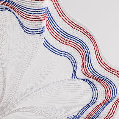 10" Border Stripe Mesh: White, Red, Blue Lifestyle Photo