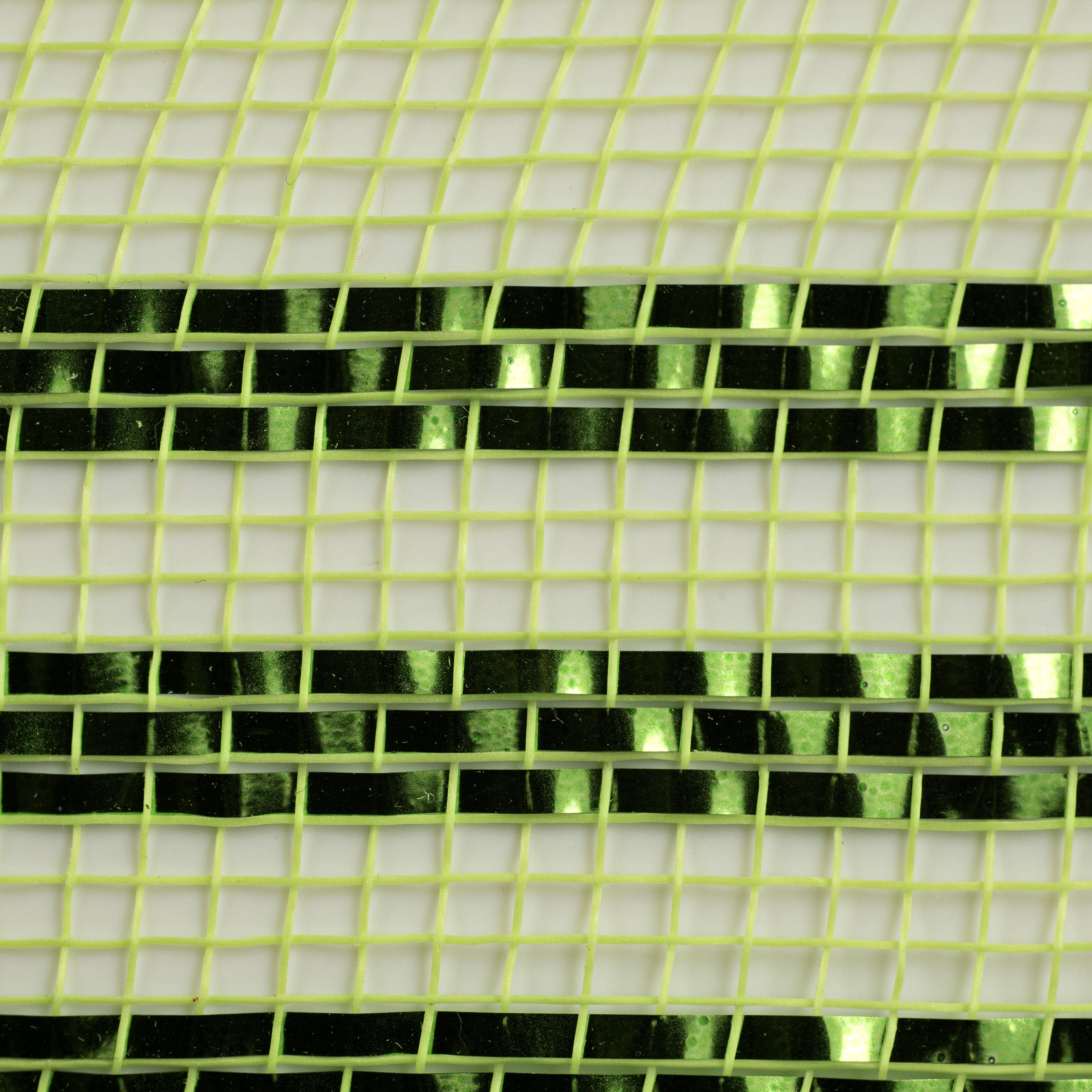 10" Border Stripe Metallic Mesh: Apple & Lime Green detail photo 3