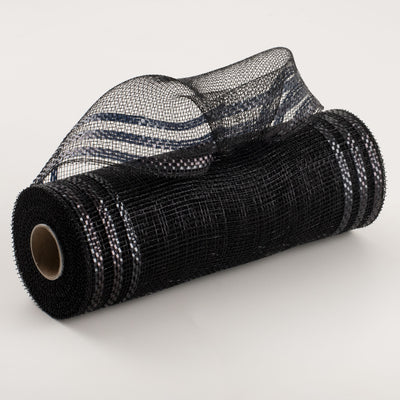 10" Border Stripe Metallic Mesh: Black Item Number: RE850202