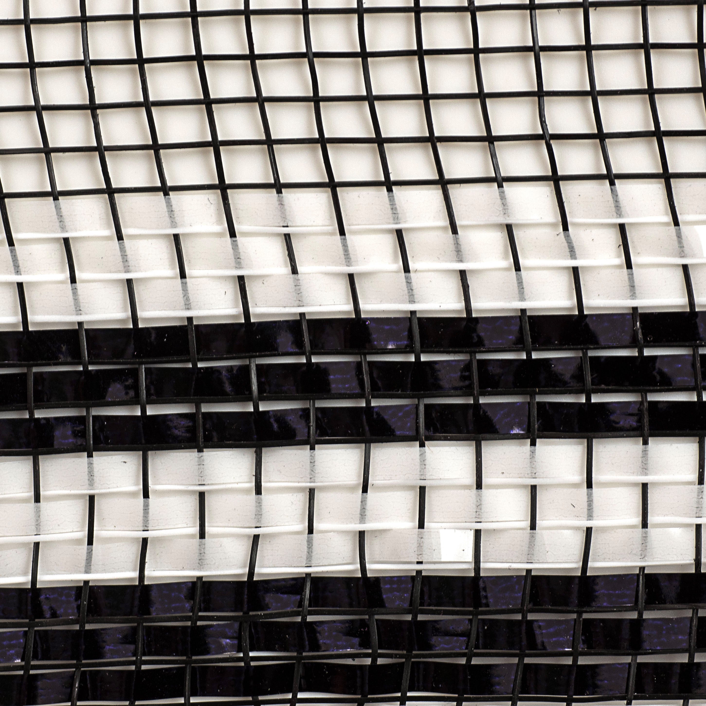 10" Border Stripe Metallic Mesh: Black & White detail photo 3