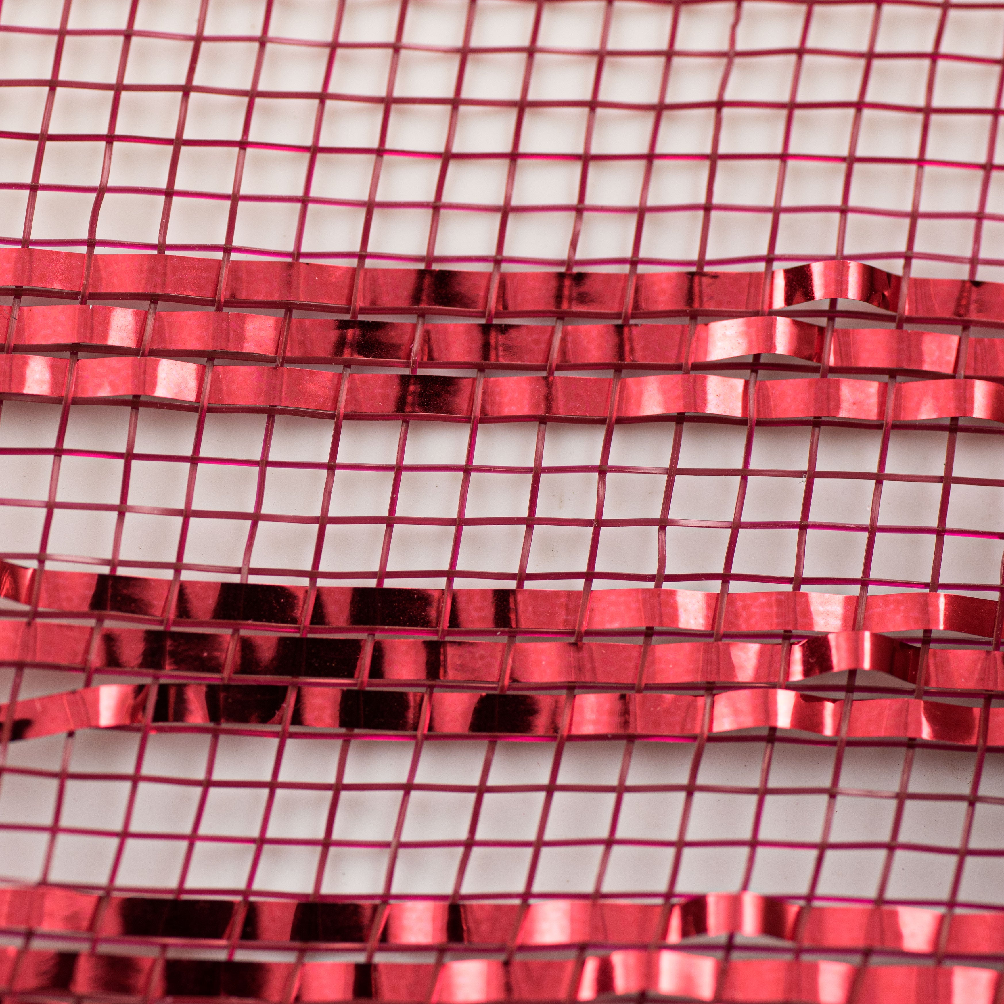 10" Border Stripe Metallic Mesh: Burgundy & Red detail photo 3