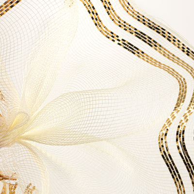 10" Border Stripe Metallic Mesh: Cream & Gold Lifestyle Photo