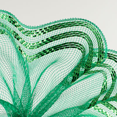 10" Border Stripe Metallic Mesh: Emerald Lifestyle Photo