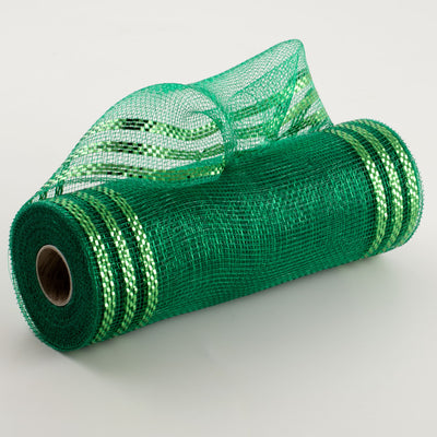 10" Border Stripe Metallic Mesh: Emerald Item Number: RE850206